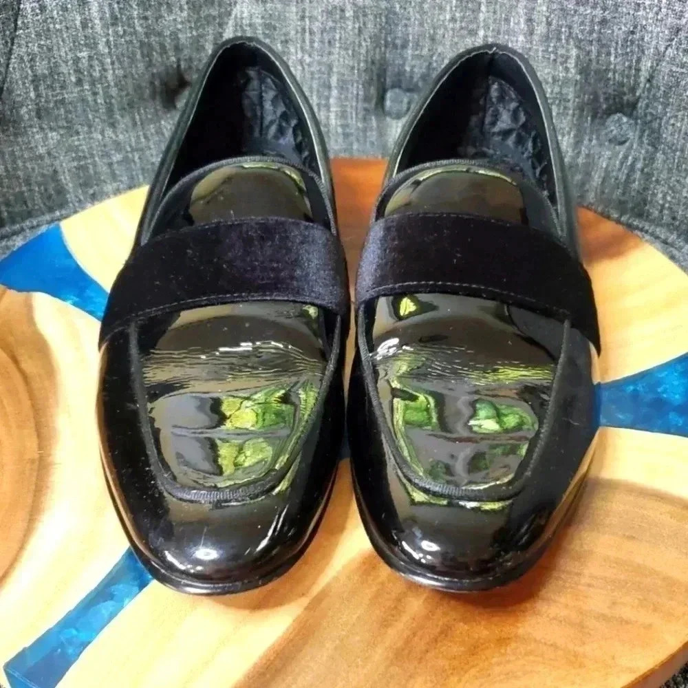 Steve Madden Men's Murphy patent leather dress shoes size 9 home coming tuxedo